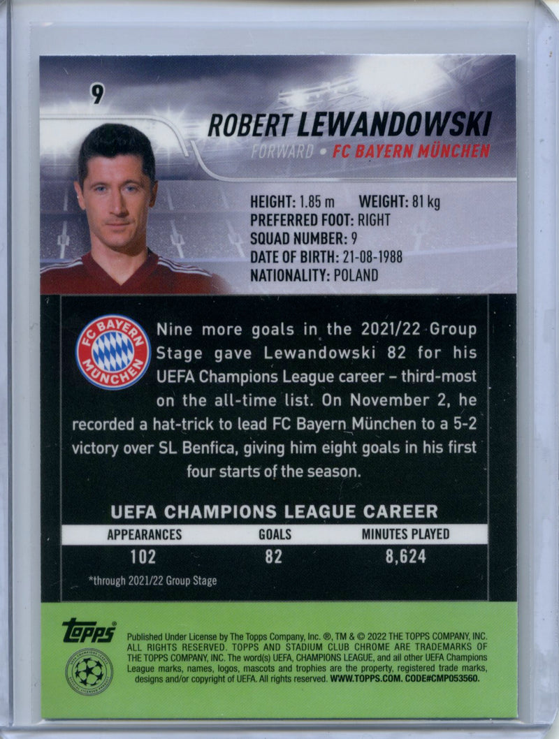 2021-22 Topps Stadium Club Chrome UEFA Champions League Robert Lewandowski