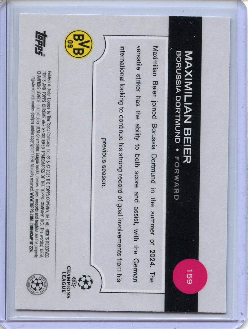 2024-25 Topps Chrome UEFA Club Comps Maximilian Beier Night Vision RayWave 170/225