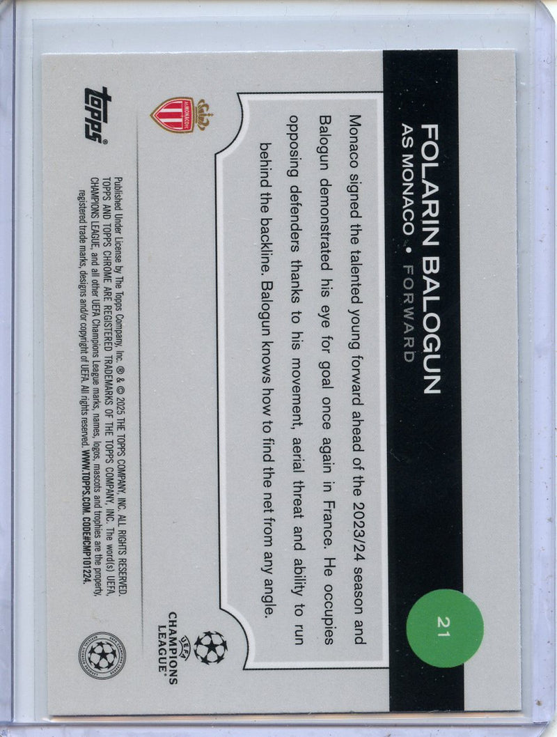 2024-25 Topps Chrome UEFA Club Comps Folarin Balogun Pulsar