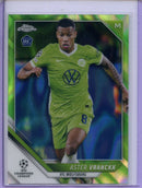 2021-22 Topps Chrome UEFA CL Aster Vranckx Neon Green Lava Refractor