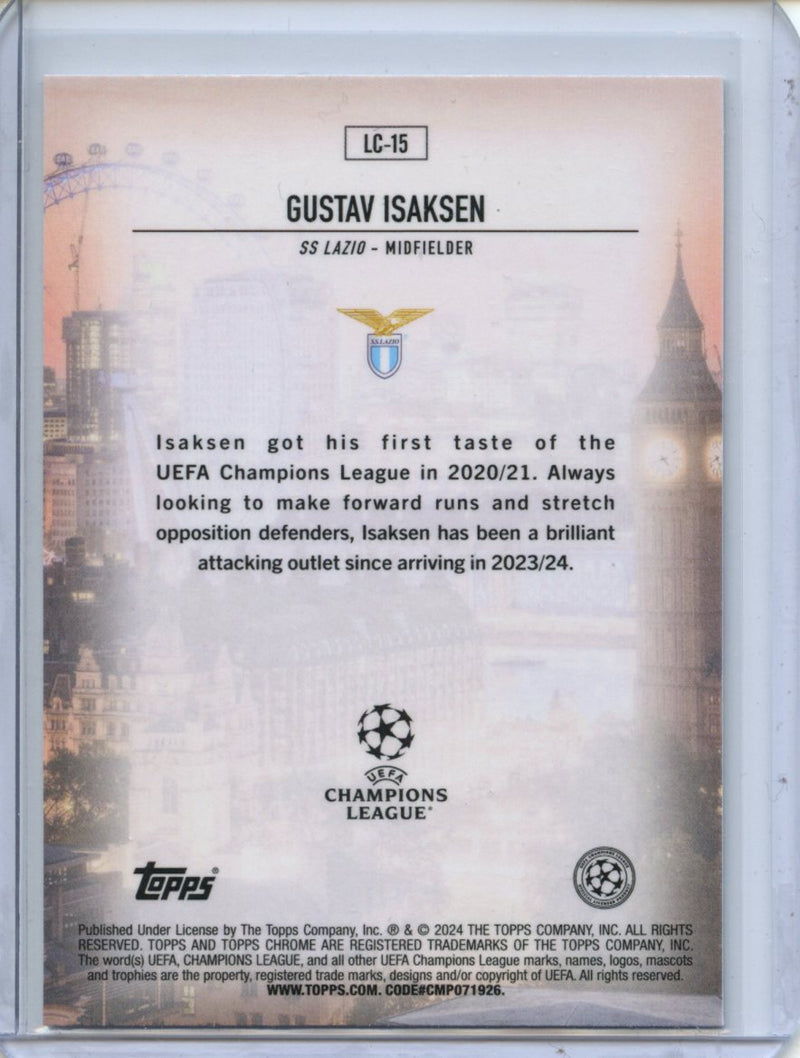 2023-24 Topps Chrome UEFA Gustav Isaksen London Calling