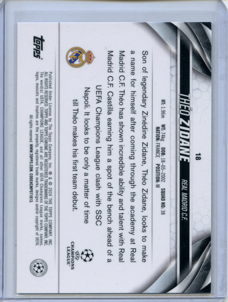 2023-24 Topps Chrome UEFA Theo Zidane Sapphire