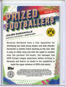 2023-24 Topps Finest UEFA Club Competitions Julien Duranville Prized Footballers Fusion Blue/Red 9/50