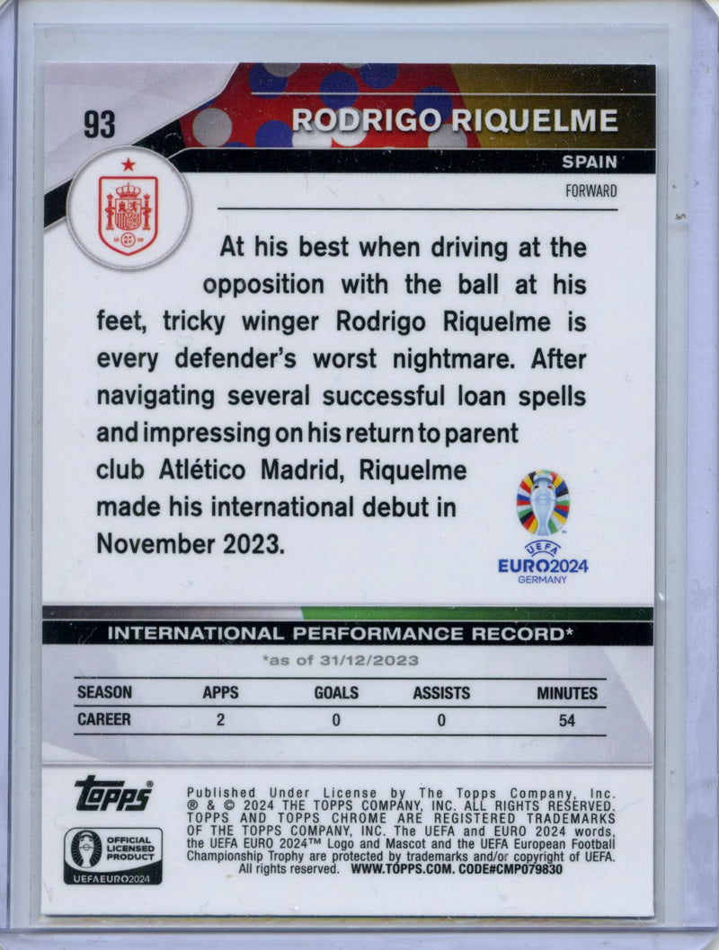 2024 Topps Chrome UEFA Euro Rodrigo Riquelme