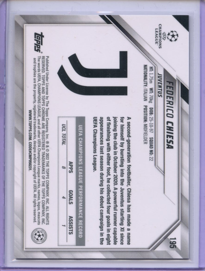 2021-22 Topps Chrome UEFA CL Federico Chiesa Speckle Refractor