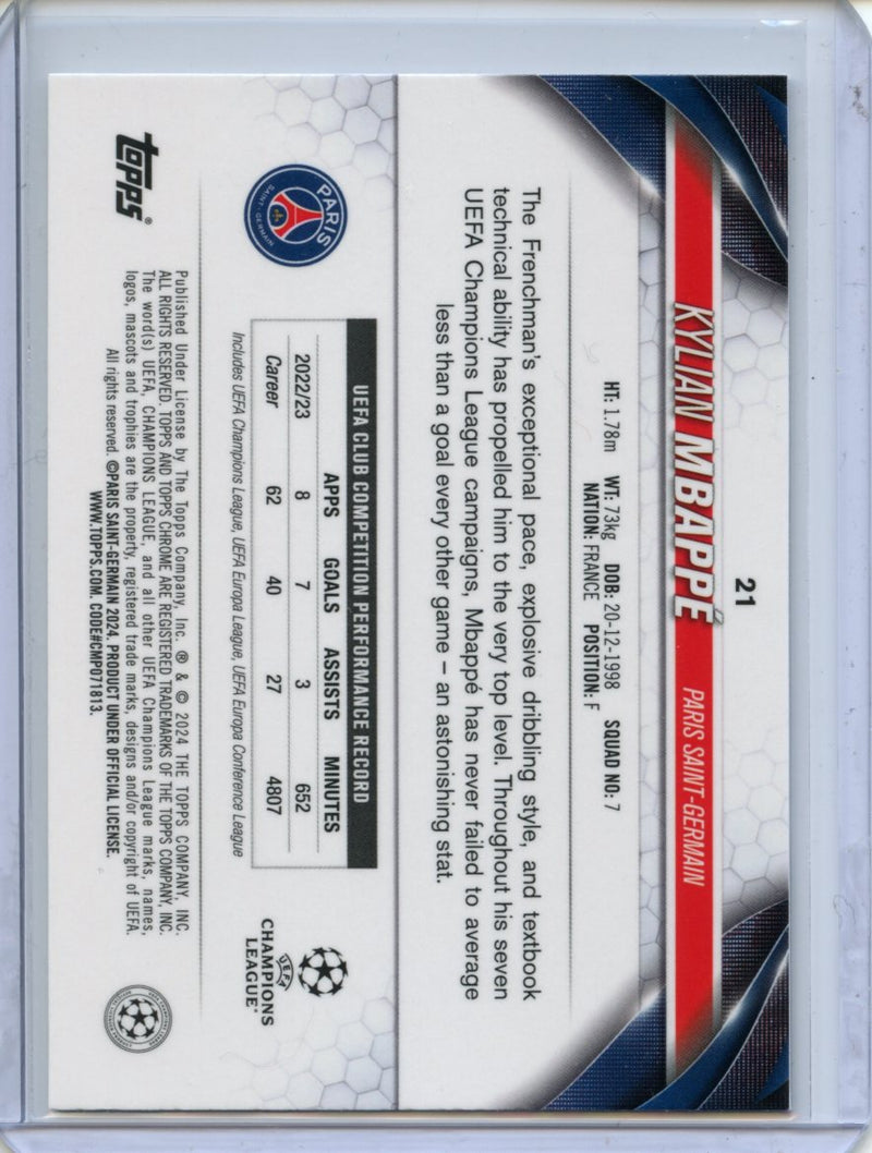 2023-24 Topps Chrome UEFA Kylian Mbappe