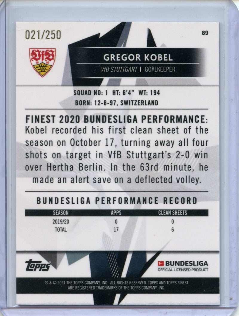 2020-21 Finest Bundesliga Gregor Kobel Purple Wave 21/250