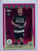 2024-25 Topps Chrome UEFA Club Comps Conrad Harder Pink 2/250