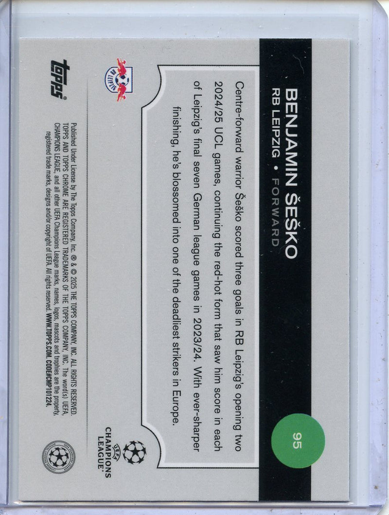 2024-25 Topps Chrome UEFA Club Comps Benjamin Sesko Pulsar