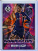 2023-24 Topps Chrome UEFA Bradley Barcola Wonderkids Gold Lava