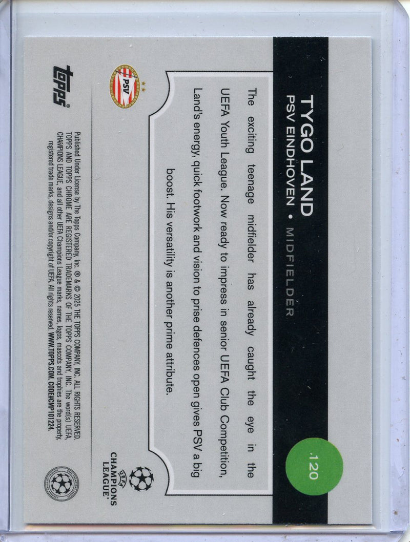 2024-25 Topps Chrome UEFA Club Comps Tygo Land Pulsar