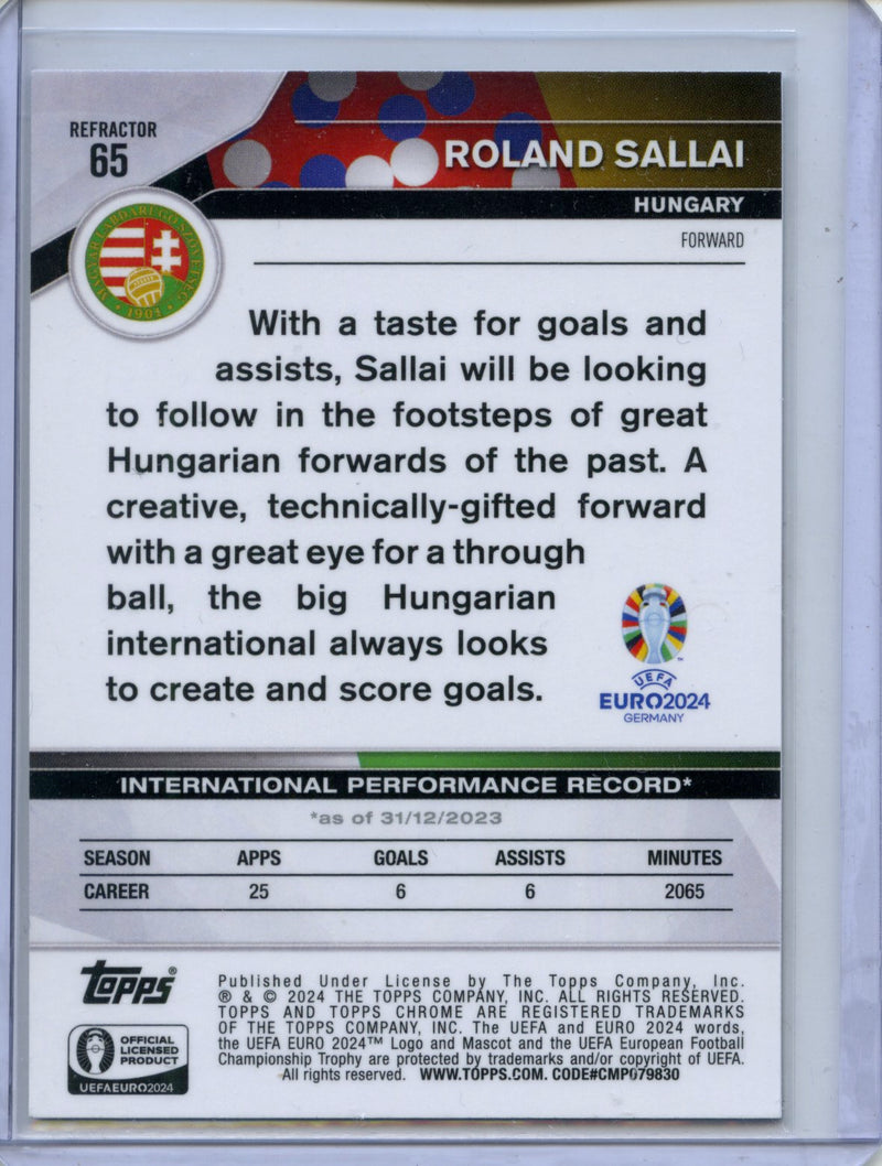 2024 Topps Chrome UEFA Euro Roland Sallai Refractor