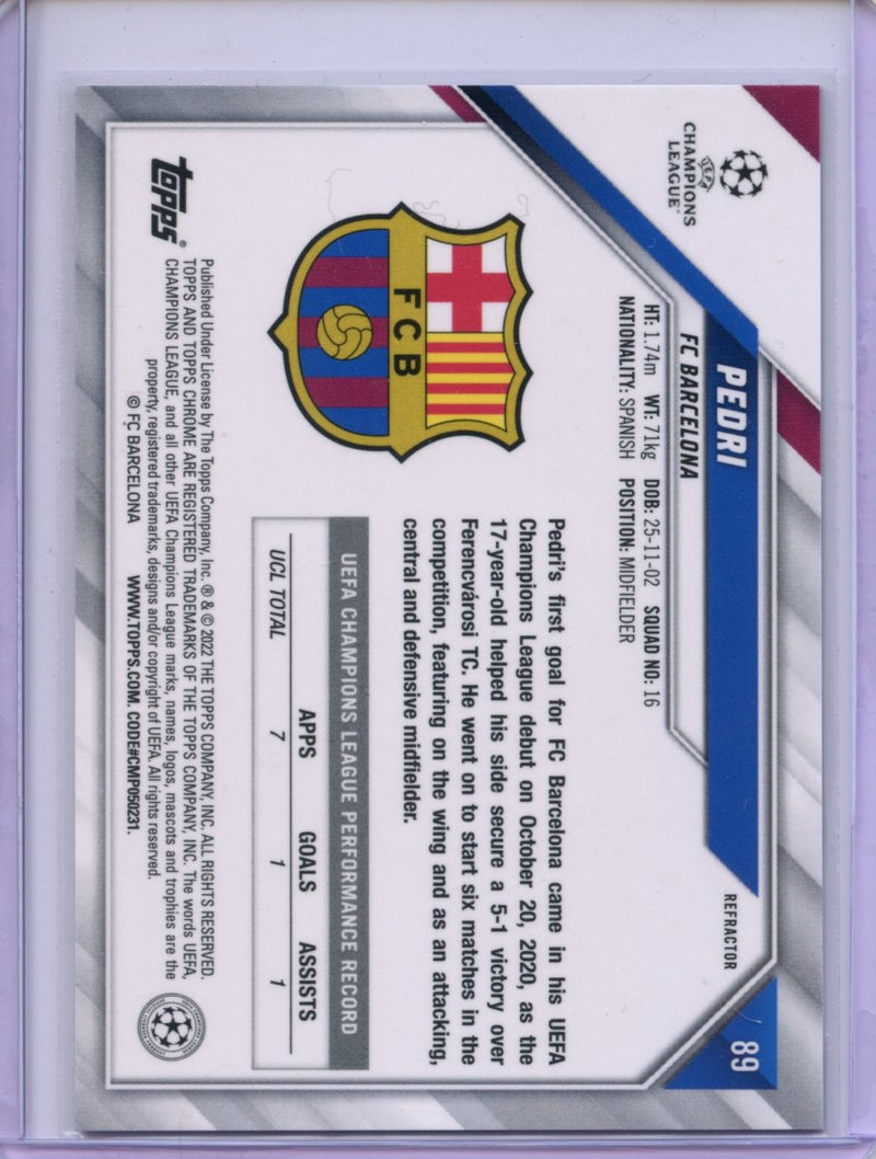 2021-22 Topps Chrome UEFA CL Pedri Refractor