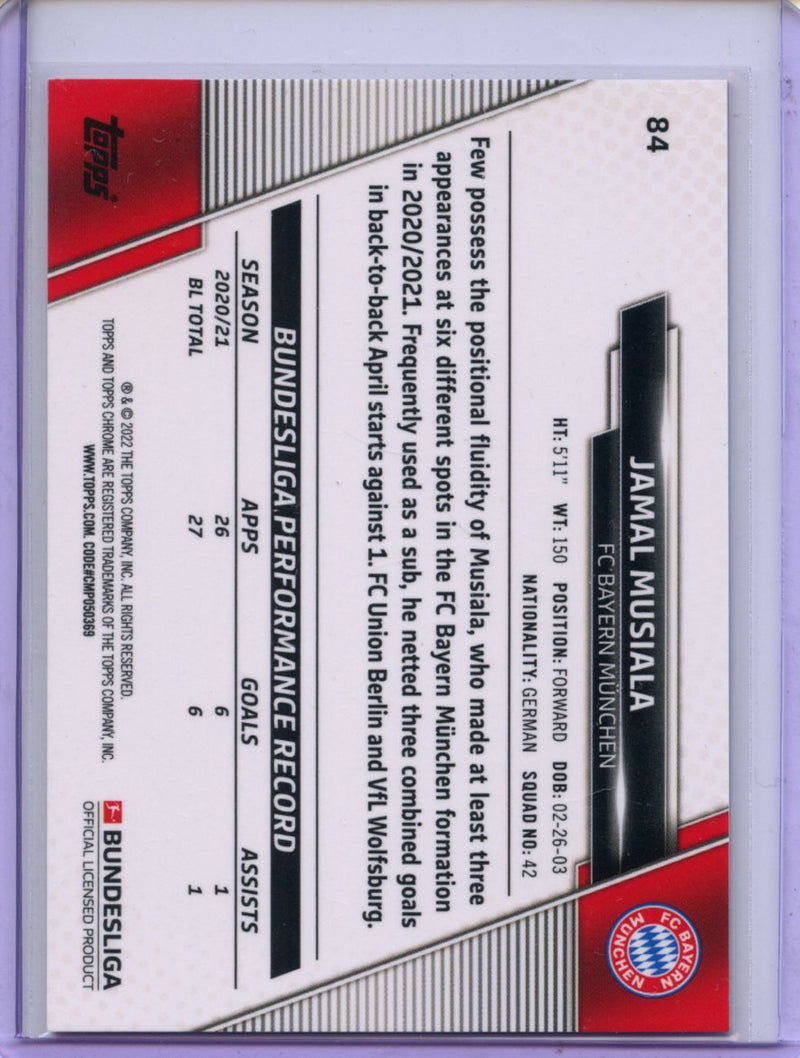 2021-22 Topps Chrome Bundesliga Soccer Jamal Musiala