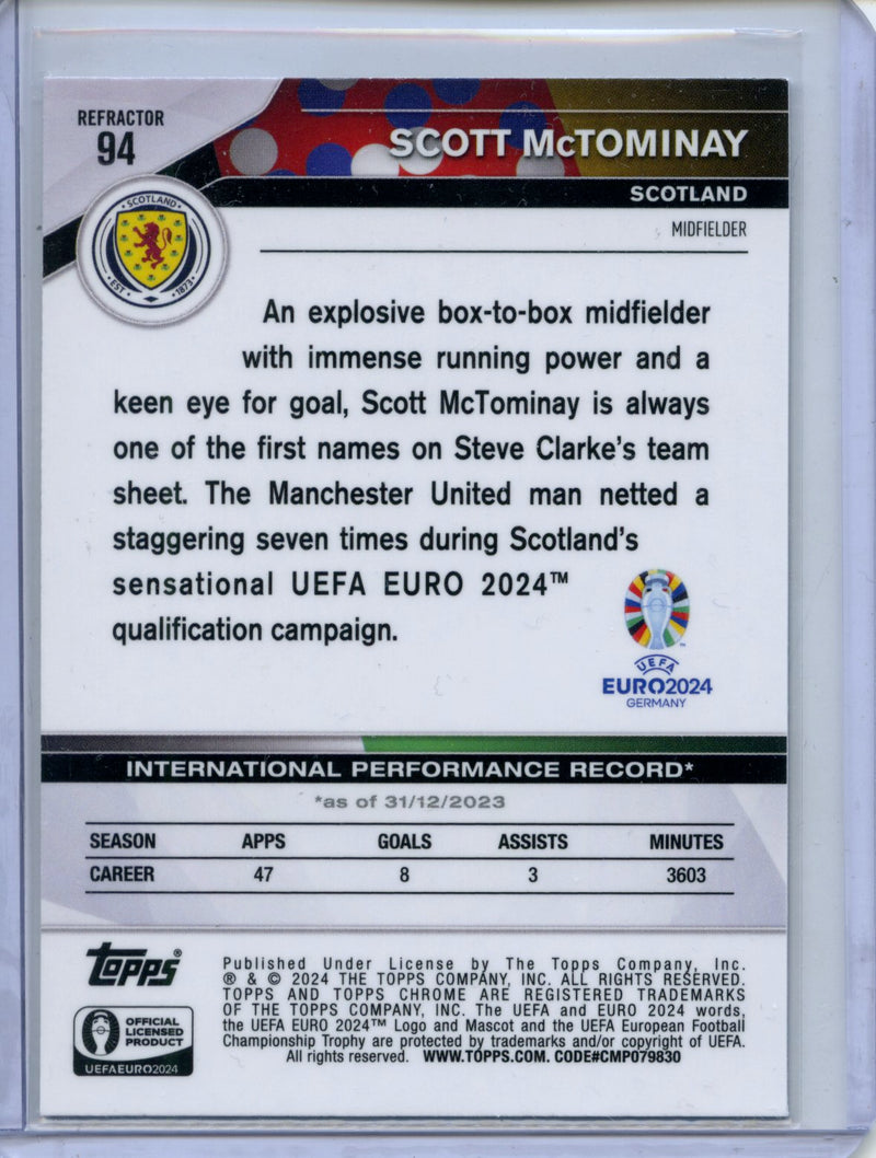 2024 Topps Chrome UEFA Euro Scott McTominay Refractor