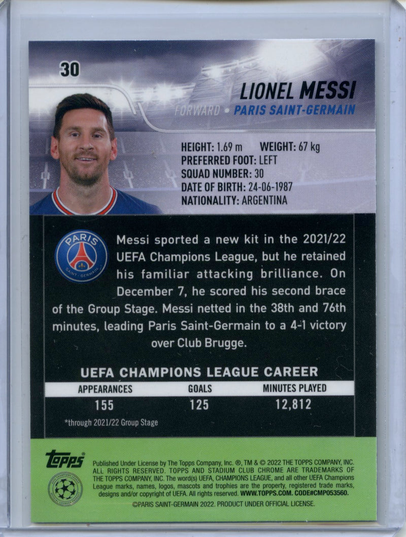 2021-22 Topps Stadium Club Chrome UEFA Champions League Lionel Messi
