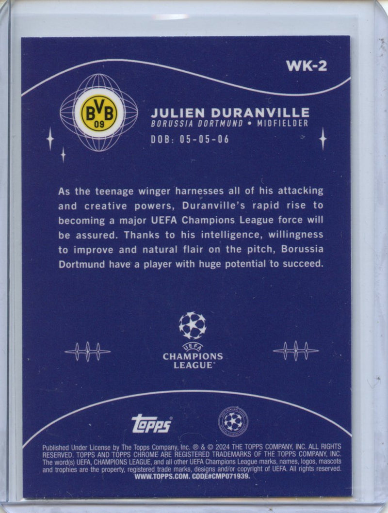 2023-24 Topps Chrome UEFA Julien Duranville Wonderkids