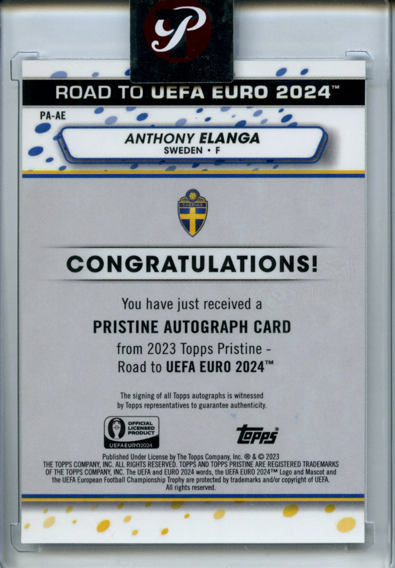 2023-24 Topps Pristine Road To Euro Anthony Elanga Pristine Autographs