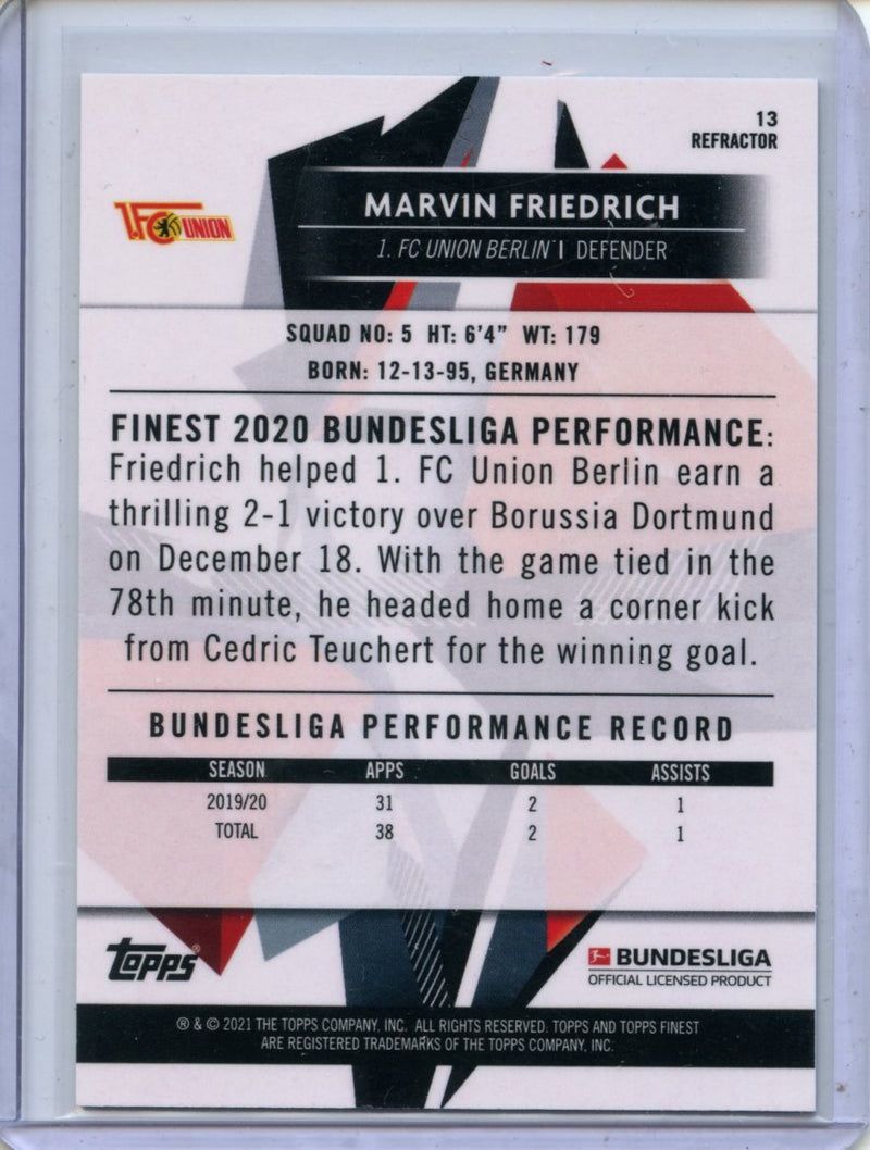 2020-21 Finest Bundesliga Marvin Friedrich Refractor