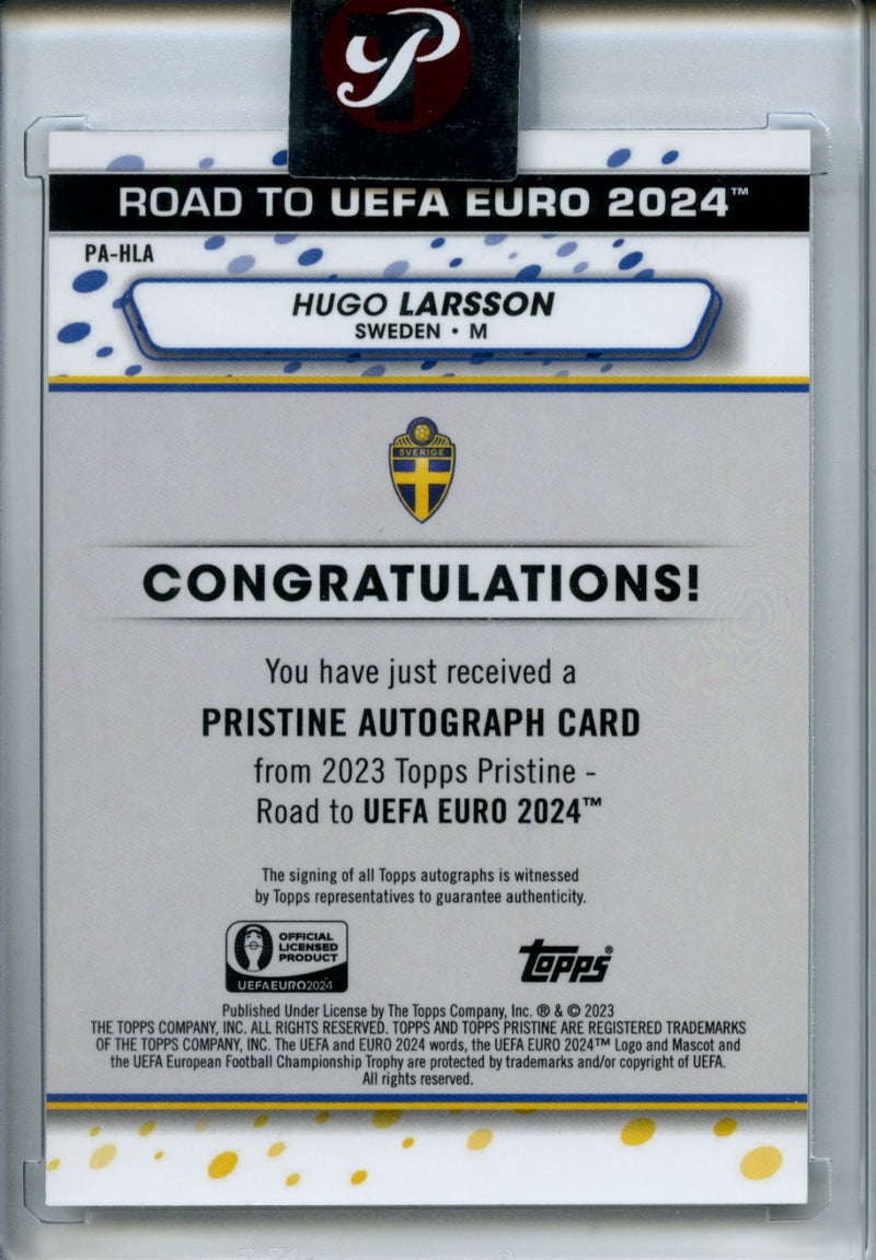 2023-24 Topps Pristine Road To Euro Hugo Larsson Pristine Autographs