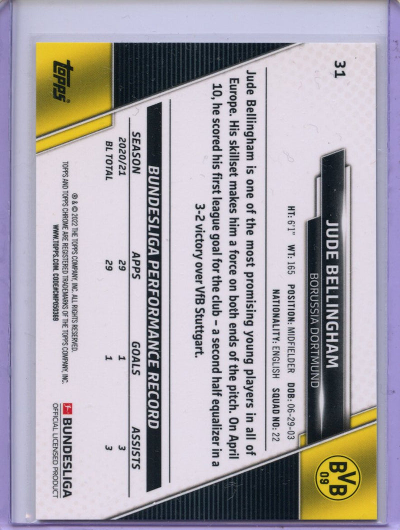 2021-22 Topps Chrome Bundesliga Soccer Jude Bellingham