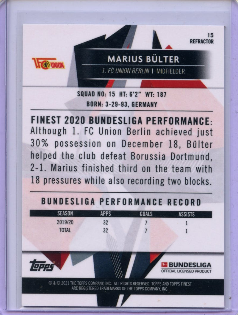 2020-21 Finest Bundesliga Marius Bulter Refractor