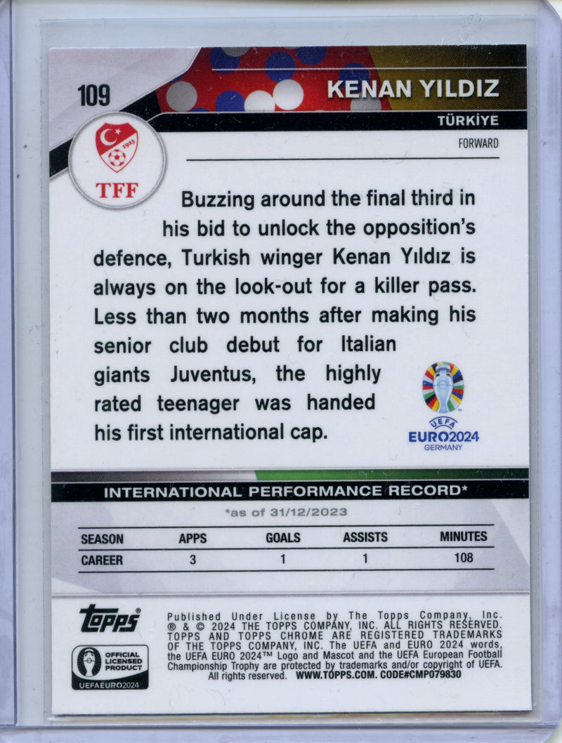 2024 Topps Chrome UEFA Euro Kenan Yildiz