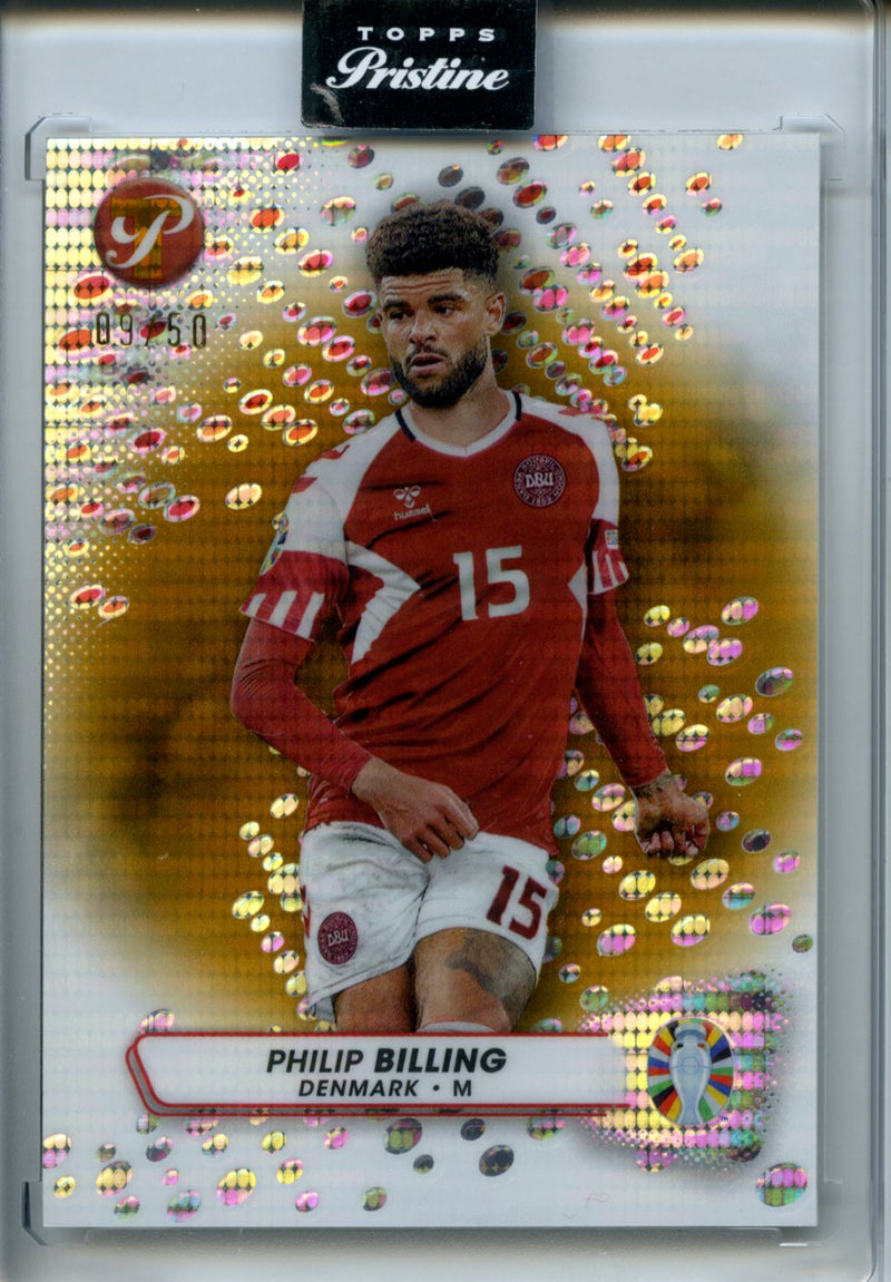 2023-24 Topps Pristine Road To Euro Philip Billing Gold Pristine Refractor 9/50