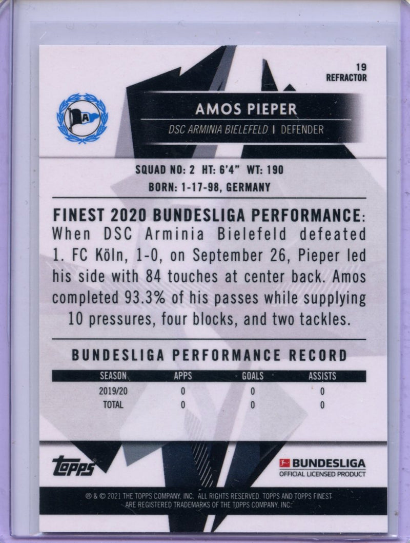 2020-21 Finest Bundesliga Amos Pieper Refractor