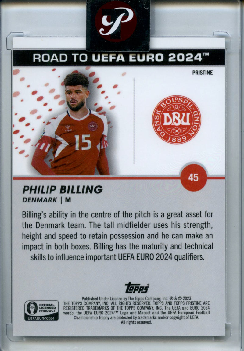 2023-24 Topps Pristine Road To Euro Philip Billing Gold Pristine Refractor 9/50