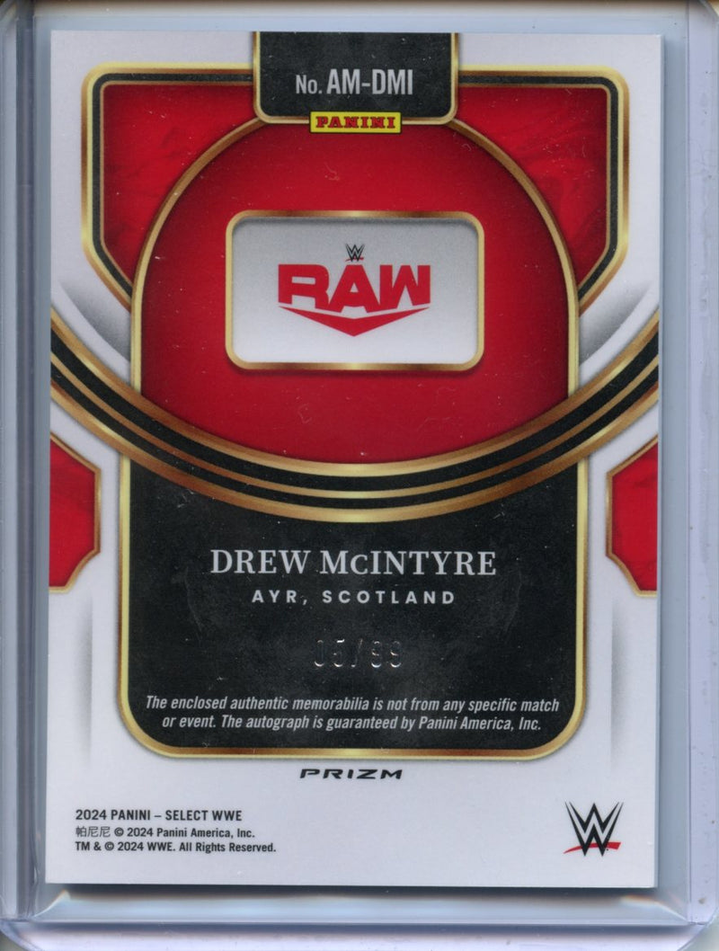 2024 Panini Select WWE Drew Mcintyre Autographed Memorabilia 5/99