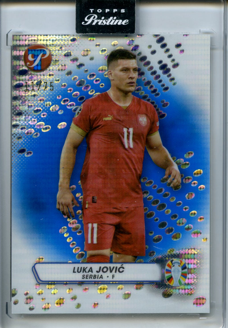 2023-24 Topps Pristine Road To Euro Luka Jovic Blue Pristine Refractor 11/75