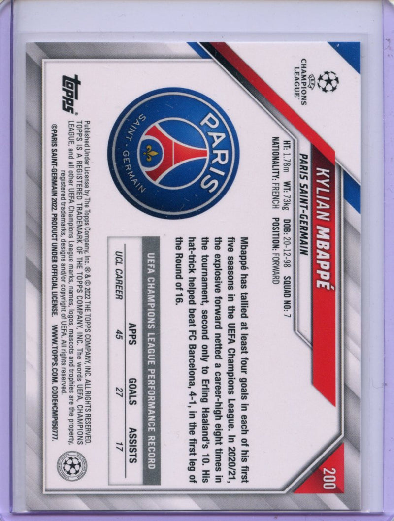 2021-22 Topps UEFA Champions League Kylian Mbappe
