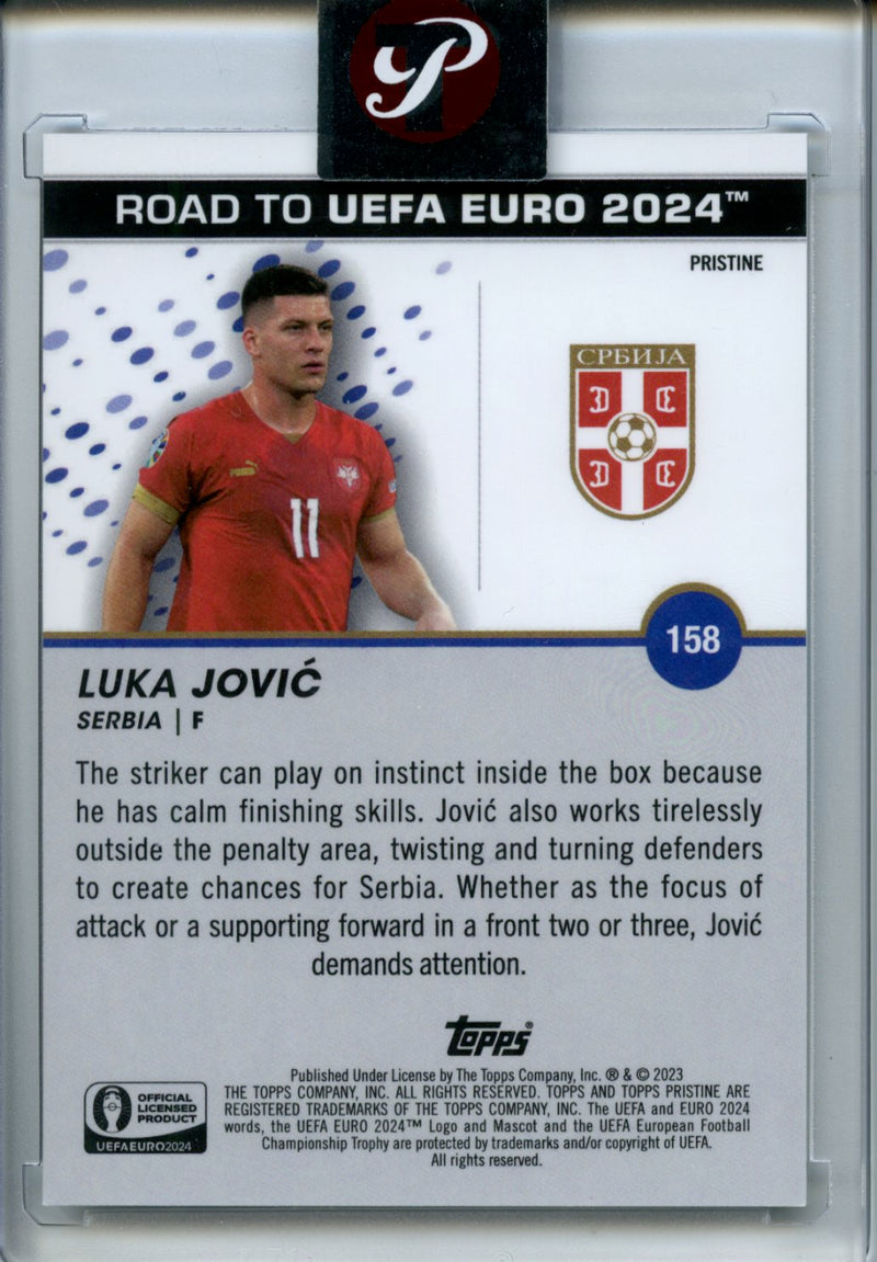 2023-24 Topps Pristine Road To Euro Luka Jovic Blue Pristine Refractor 11/75