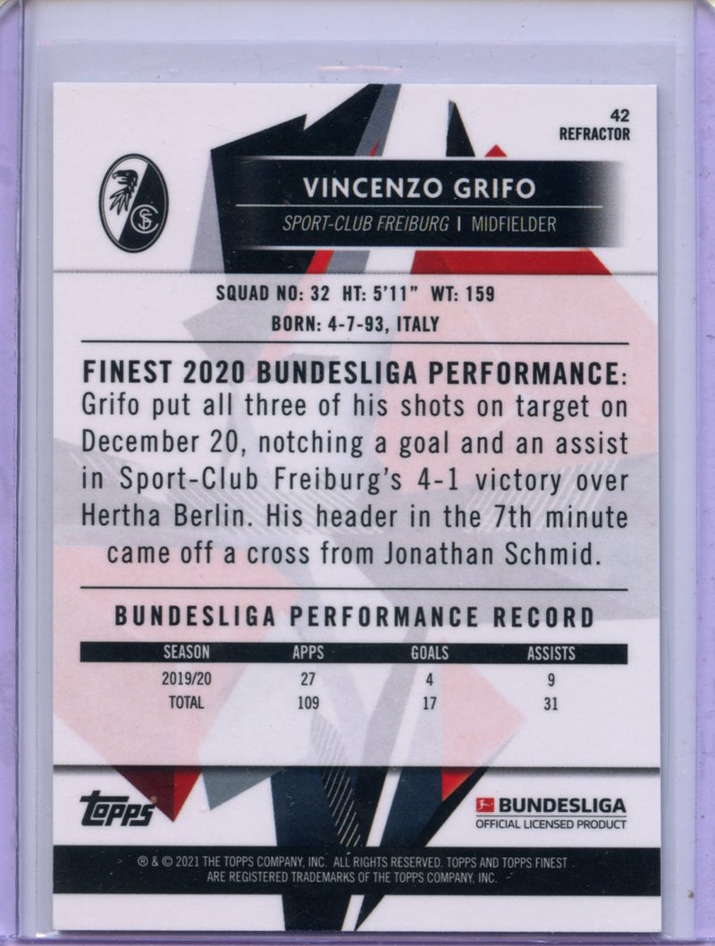 2020-21 Finest Bundesliga Vincenzo Grifo Refractor