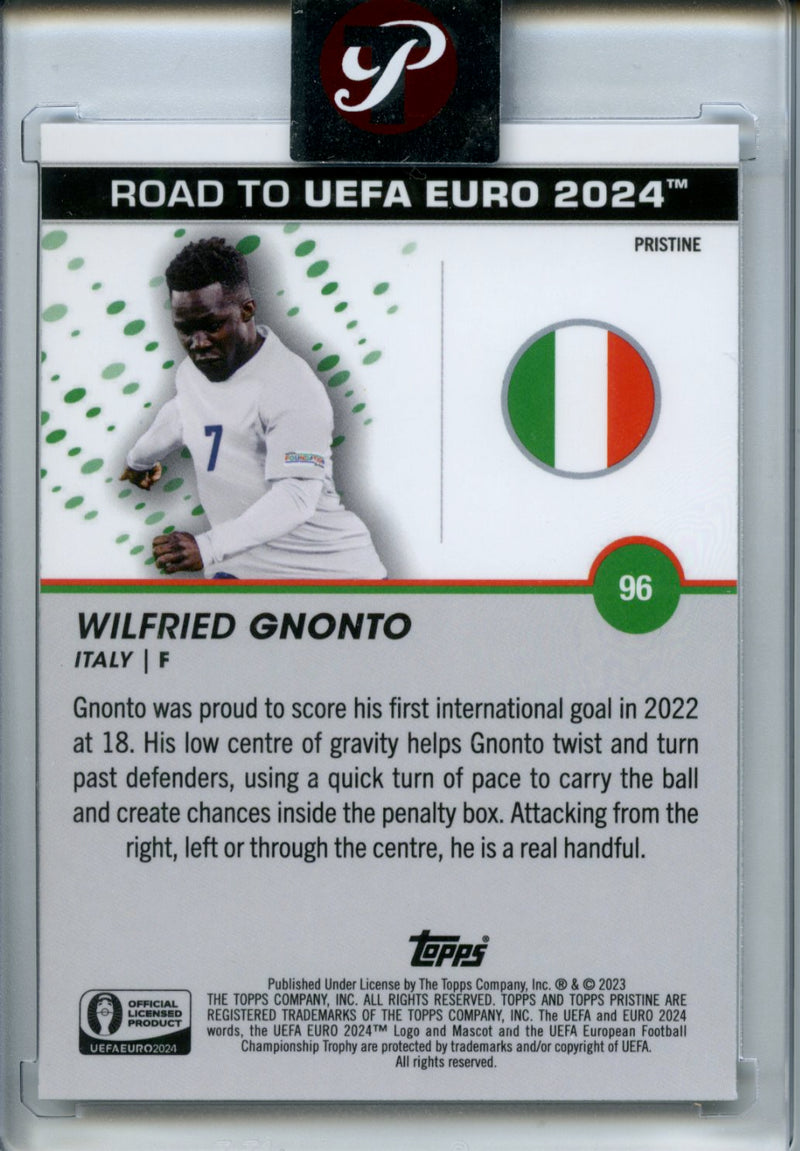 2023-24 Topps Pristine Road To Euro Wilfried Gnonto Base Pristine Refractor