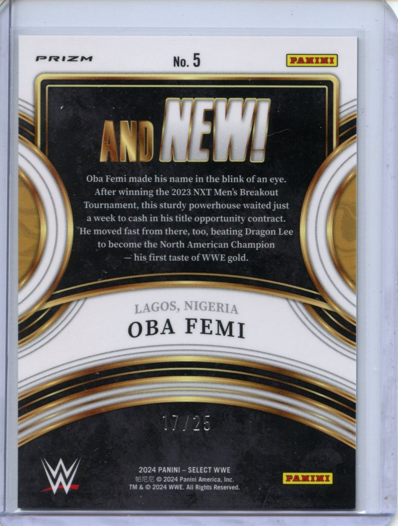 2024 Panini Select WWE Oba Femi And New! Tie-Dye 17/25