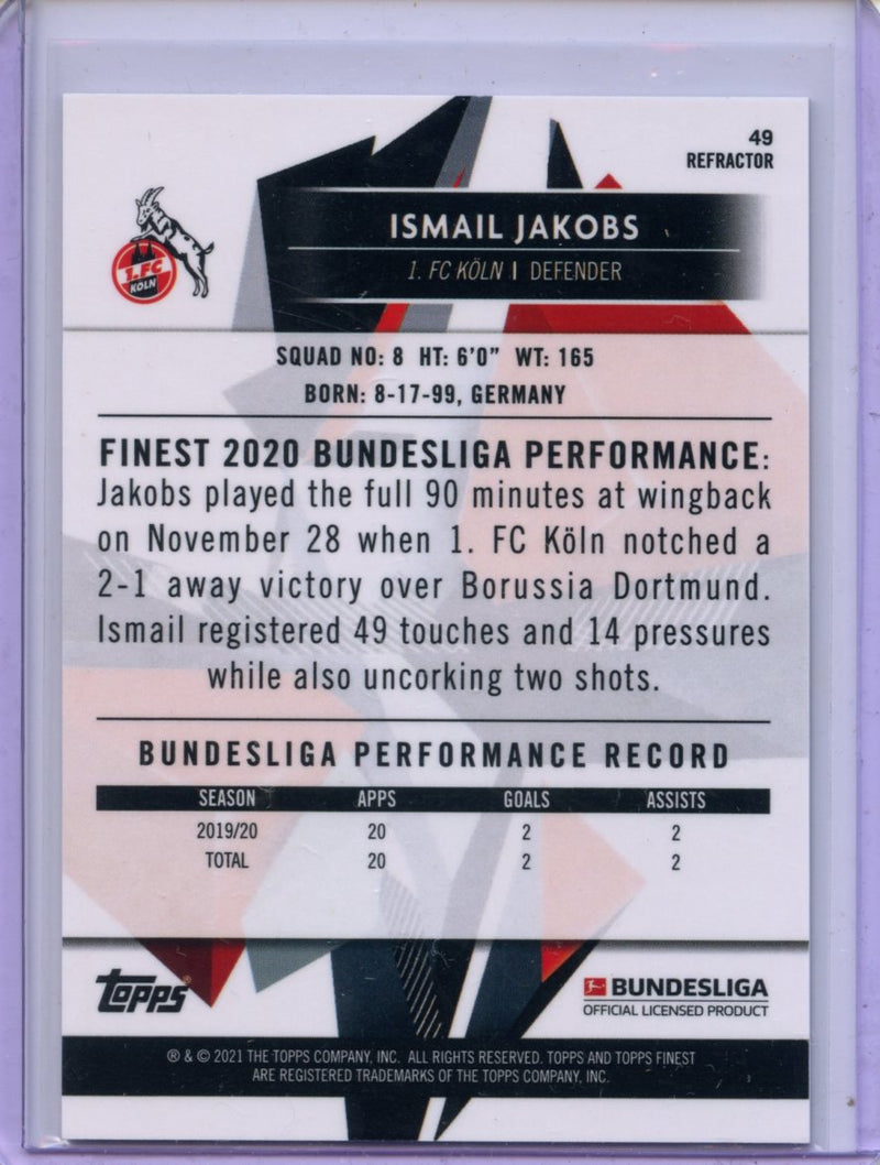 2020-21 Finest Bundesliga Ismail Jakobs Refractor