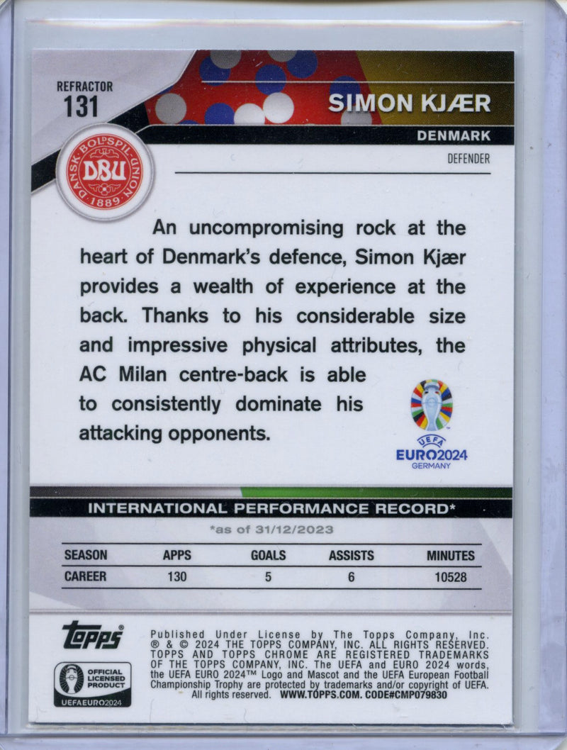 2024 Topps Chrome UEFA Euro Simon Kjaer Refractor
