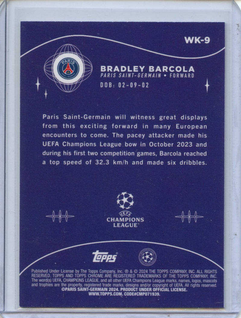 2023-24 Topps Chrome UEFA Bradley Barcola Wonderkids