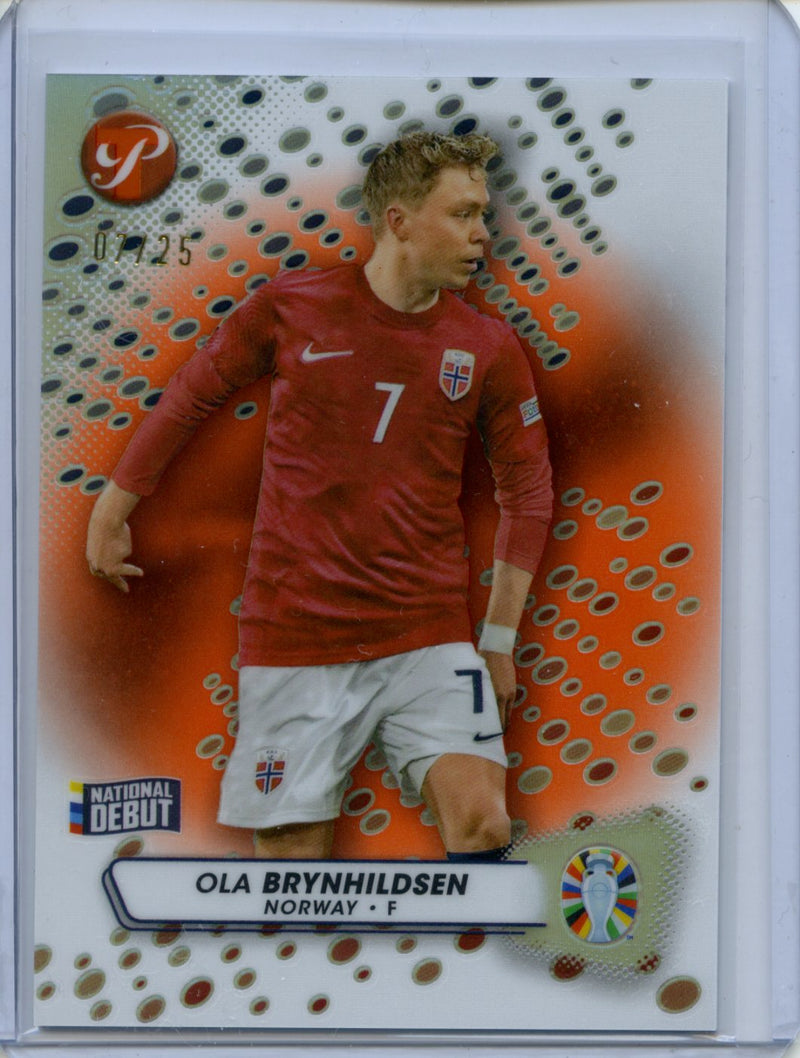 2023-24 Topps Pristine Road To Euro Ola Brynhildsen Orange Refractor 7/25