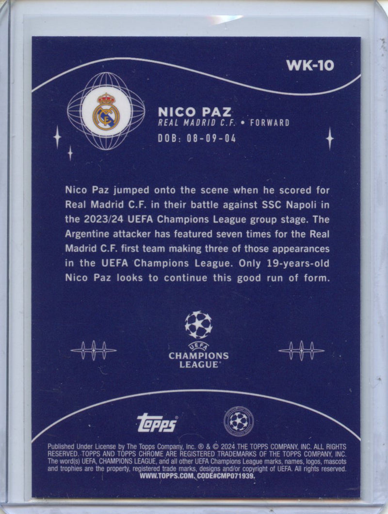 2023-24 Topps Chrome UEFA Nico Paz Wonderkids