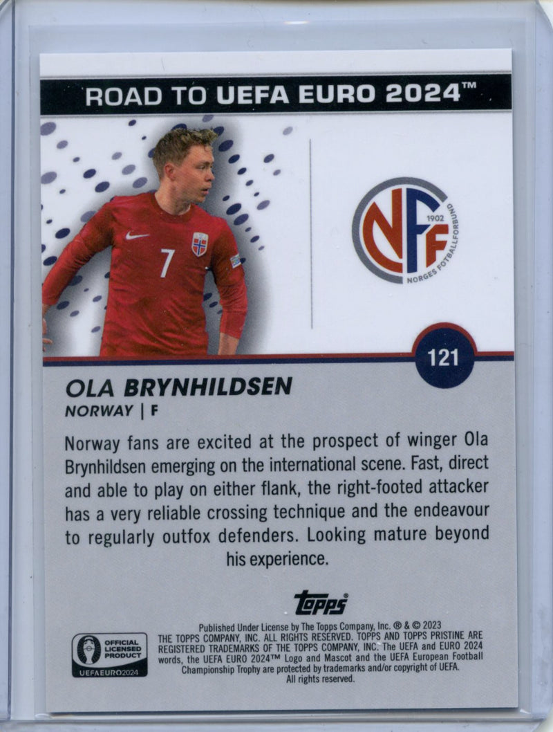 2023-24 Topps Pristine Road To Euro Ola Brynhildsen Orange Refractor 7/25