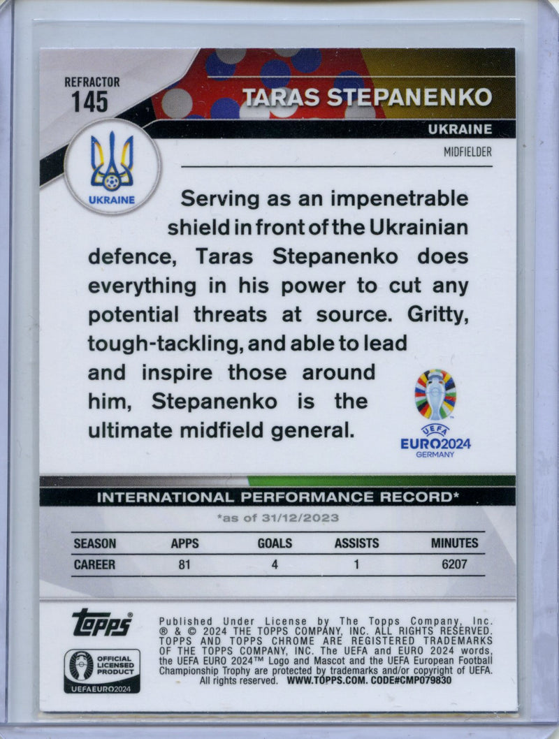 2024 Topps Chrome UEFA Euro Taras Stepanenko Refractor
