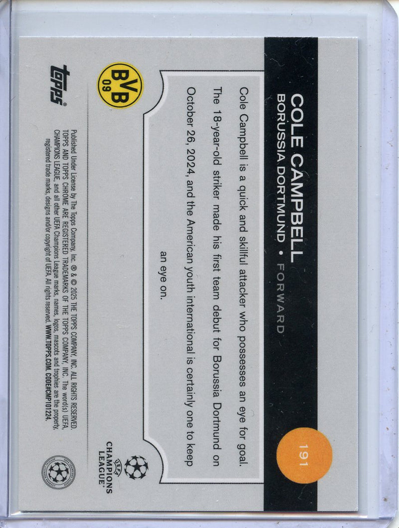 2024-25 Topps Chrome UEFA Club Comps Cole Campbell Pulsar