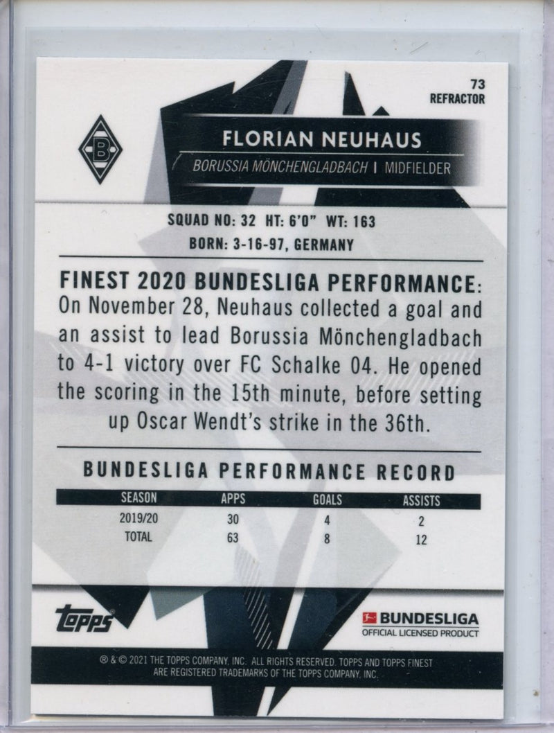 2020-21 Finest Bundesliga Florian Neuhaus Refractor