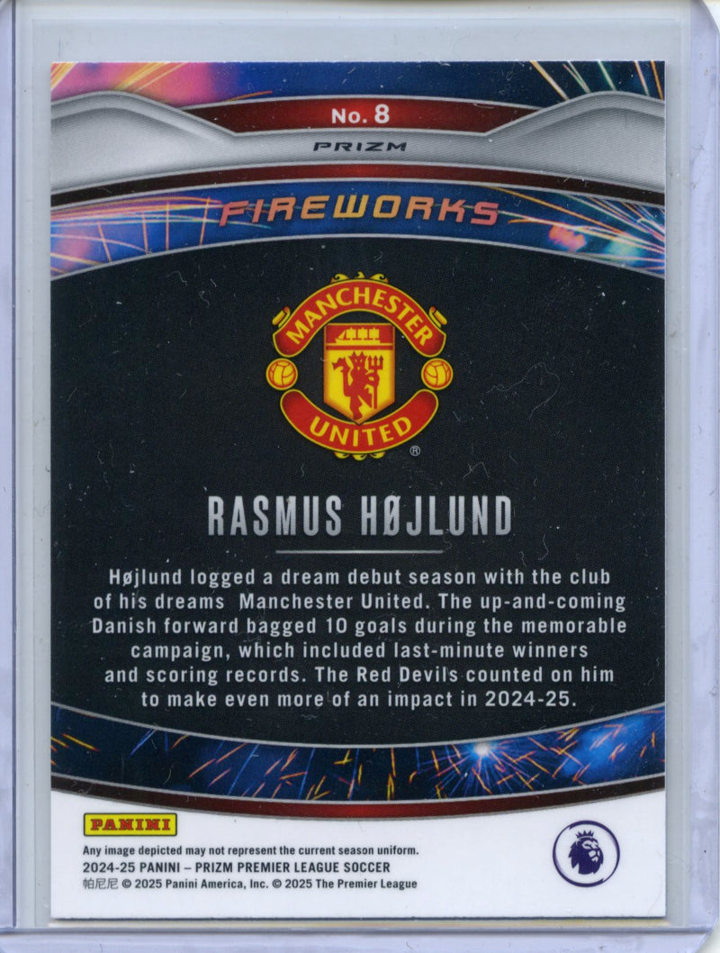 2024-25 Panini Prizm Premier League Rasmus Hojlund Fireworks Silver