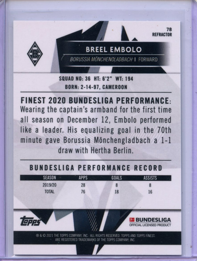 2020-21 Finest Bundesliga Breel Embolo Refractor