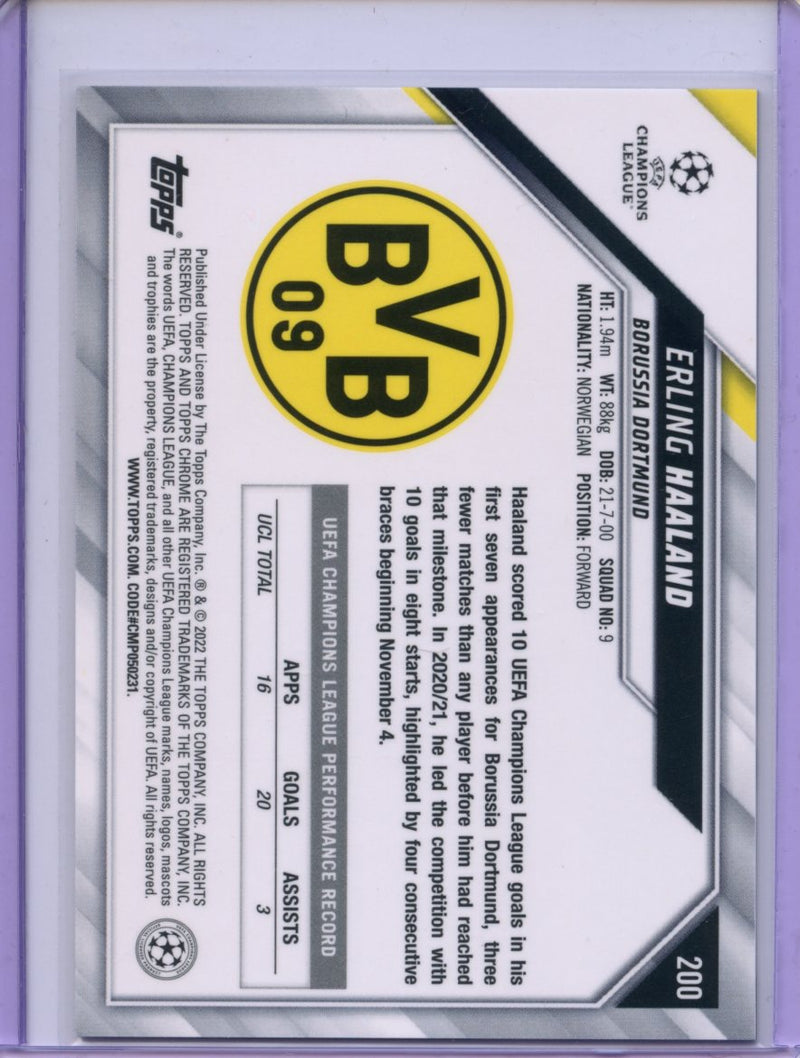 2021-22 Topps Chrome UEFA Champions League Erling Haaland