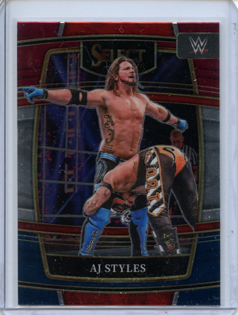2022 Panini Select WWE Aj Styles Concourse Red & Blue
